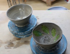 お茶碗ふたつ　森の陶芸キャンプ
