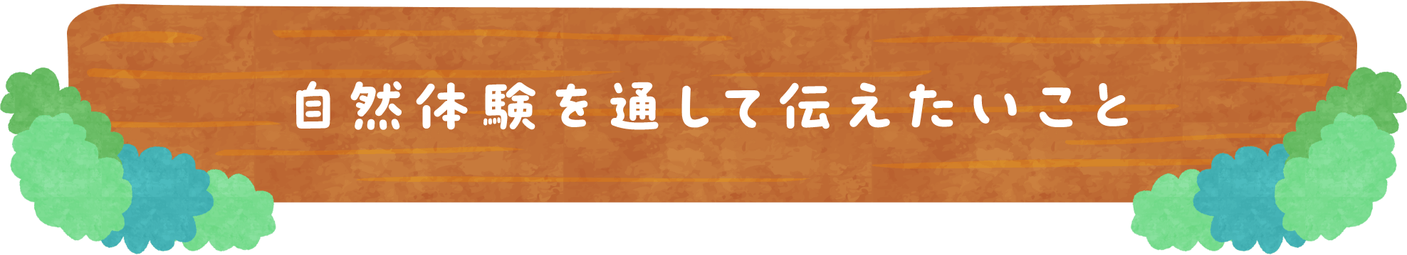 自然体験を通して伝えたいこと